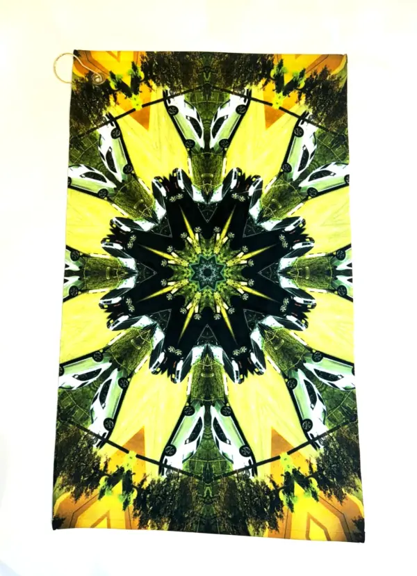 Gym/Golf Towel with a Kaleidoscope Car design