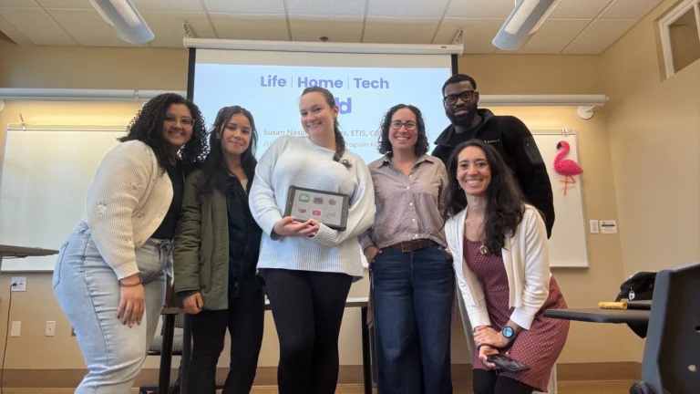 Susan from Life Home Tech, alongside 5 students from Kean University